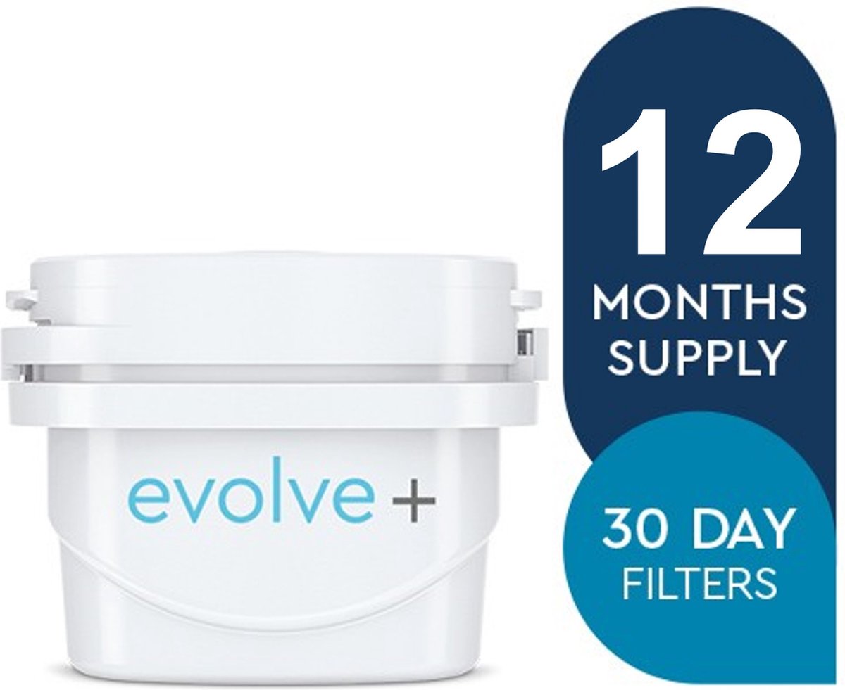 Aqua Optima Evolve+ single life waterfilter 12pack | 12 x 100 liter | Vervangingsfilter Aqua Optima, Brita® Maxtra®, Maxtra+®