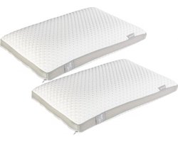Medic Gel Hybrid Traagschuim hoofdkussen Anti Nekklachten Orthopedisch - Ergonomisch -60x40x10-cm Set van 2 Stuks