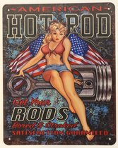 2D wandbord "American Hot Rod" 20x25cm