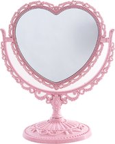 Makeup spiegel - Dubbelzijdig - Luxe - Draagbaar - Reis make-up spiegel - Roze