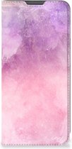 Leuk Telefoonhoesje Motorola Moto G22 Bookcase Cover Pink Purple Paint
