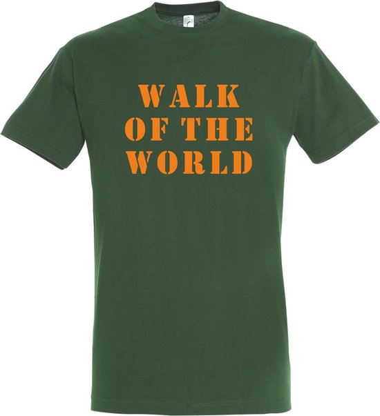 T-shirt Walk of the world |Wandelvierdaagse | vierdaagse Nijmegen | Roze woensdag | Groen | maat XS