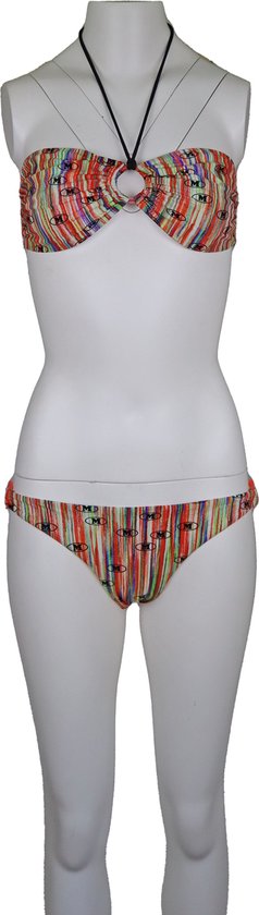 M Missoni • kleurrijke bikini met logo's • maat XXS ( IT38 )