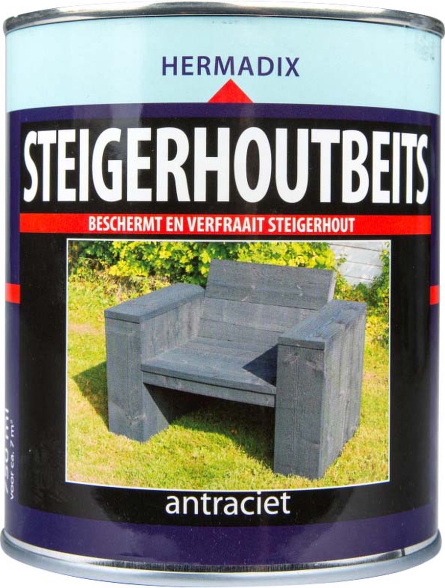 Hermadix Steigerhoutbeits - 0,75 liter - Grey wash – foto 8
