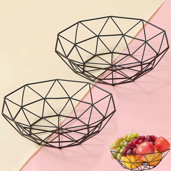 Witte metalen fruit-etagère - moderne fruitschaal voor fruitmand - Moritz & Moritz