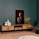 Meubels4nu - Tv meubel Arlington - Mangohout - Visgraat - Gratis montage
