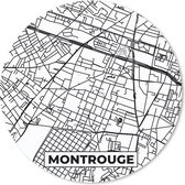 Muismat - Mousepad - Rond - Montrouge - Plattegrond - Kaart - Frankrijk - Stadskaart - Zwart wit - 40x40 cm - Ronde muismat