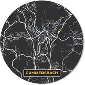 Muismat - Mousepad - Rond - Plattegrond – Gummersbach – Goud – Stadskaart – Kaart - Duitsland - 40x40 cm - Ronde muismat