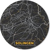Muismat - Mousepad - Rond - Solingen - Goud - Stadskaart - Plattegrond - Duitsland - Kaart - 20x20 cm - Ronde muismat