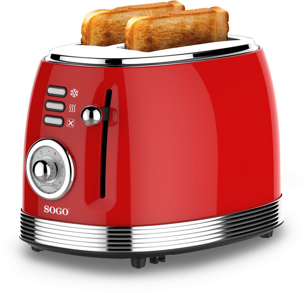 Sogo - 5460 - Retro Broodrooster - 2 extra brede sleuven
