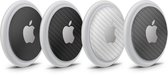 Apple AirTag Skins/Stickers Pakket 4 stuks - Carbon Zwart - Carbon Wit - Carbon grijs - Matrix - 3M Sticker
