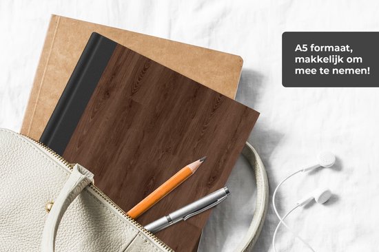 Carnet - Carnet d'écriture - Marron - Motifs - Bois - Carnet - Format A5 - Bloc-notes