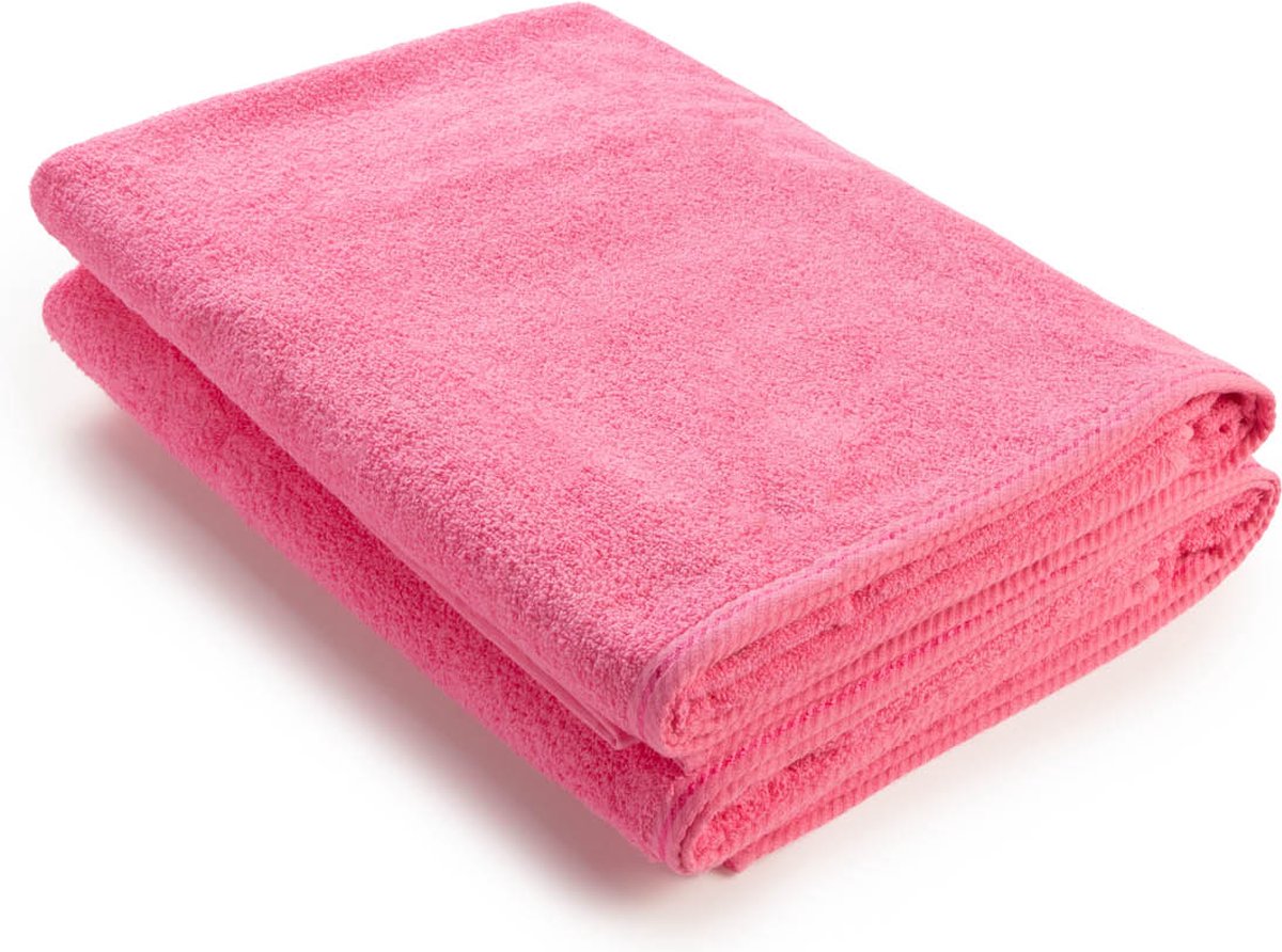 ARTG® Towelzz - AR036 - Douche - Badhanddoek - 100% katoen - 70 x 140 cm - Rose - Pink - Set 2 stuks