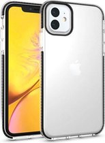 Apple iPhone 11 Pro TPU + PC hoesje Transparant Case met Zwart Randen Stevige Siliconen back cover
