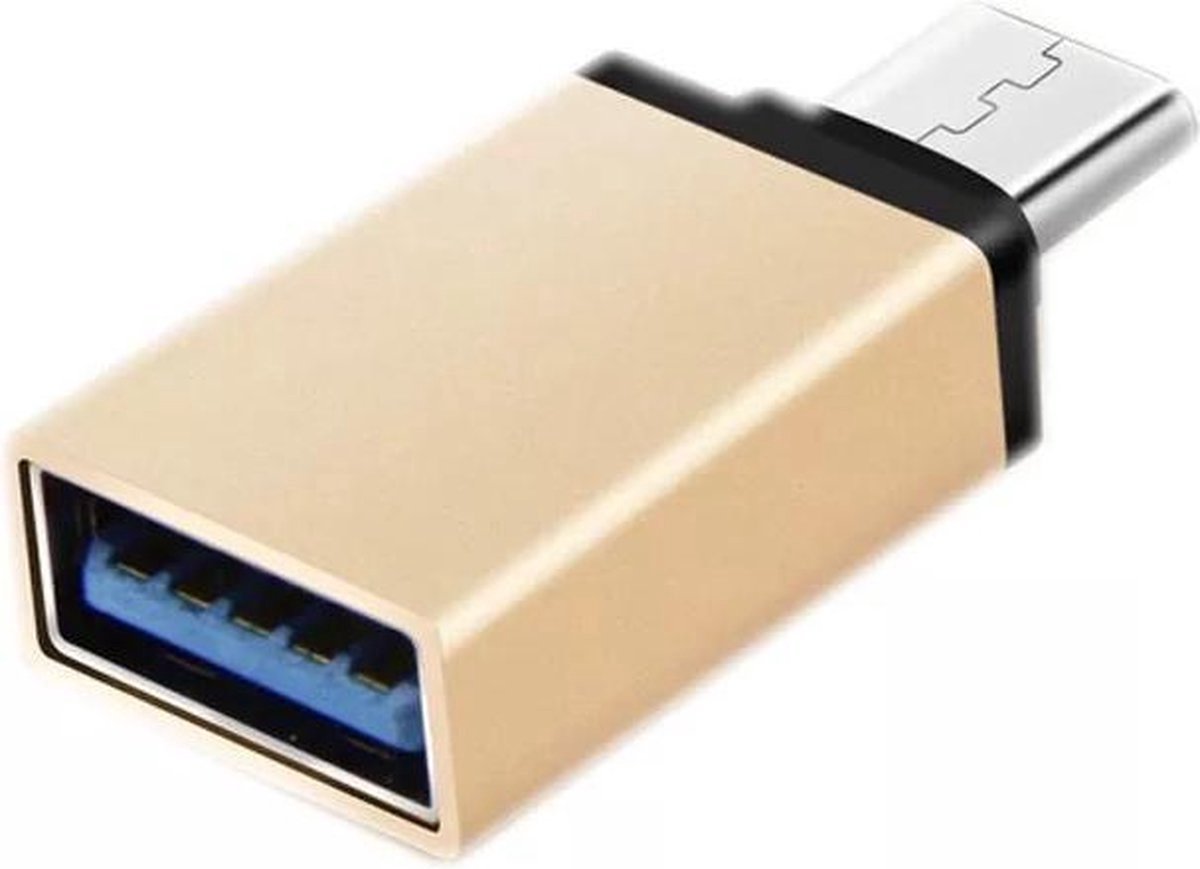 Premium USB-C naar USB-A 3.0 Converter Adapter 2 Stuks Goud | USB C naar USB A | Hub | Kabel | Computer Accessoires | Game PC | Laptop Hulpmiddel | Splitter