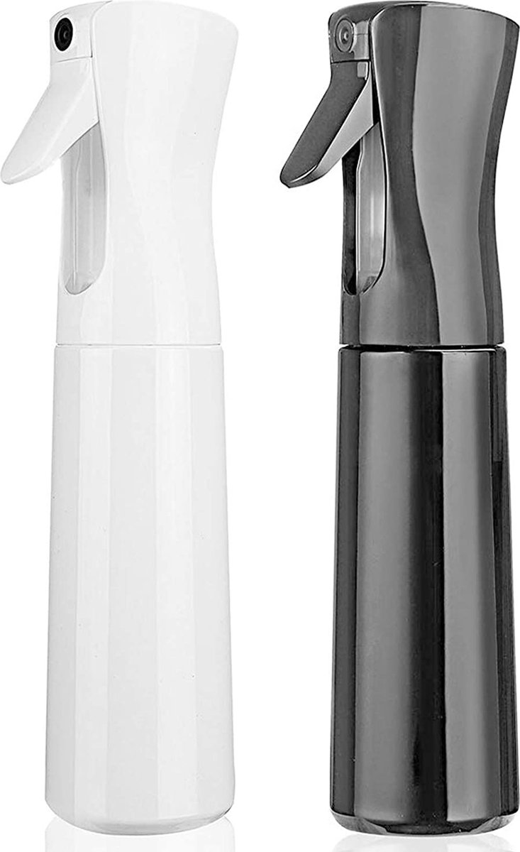 2xHairspray - Mist Haarspray 300ml Wit & Zwart Waterspuit - Water Verstuiver