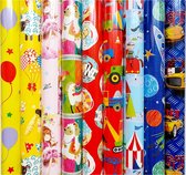 Prasenta Assortiment Papier Papier cadeau Kinder Papier cadeau 200 x 70 cm 5 rouleaux