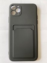 Iphone 11 Pro max case - telefoonhoesje met pasjeshouder - camera protection - Zwart