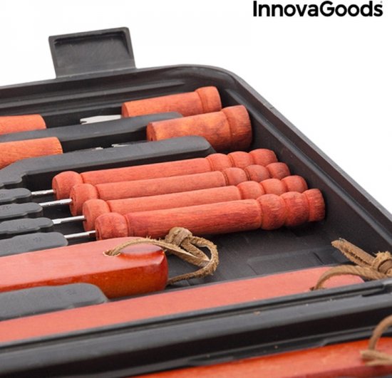Mallette pour barbecues 18 pièces - Ensemble barbecue - Ensemble d'outils pour barbecue - Ensemble d'outils pour barbecue - Mallette pour barbecue - Outils pour barbecue - Coffret pour ensemble barbecue - Coffret pour ensemble d'outils pour barbecue