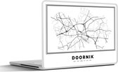 Autocollant pour ordinateur portable - 15,6 pouces - Plan de la ville - Zwart et Wit - Carte - Tournai - België - Carte - 36x27,5 cm - Autocollants pour ordinateur portable - Skin pour ordinateur portable - Couverture