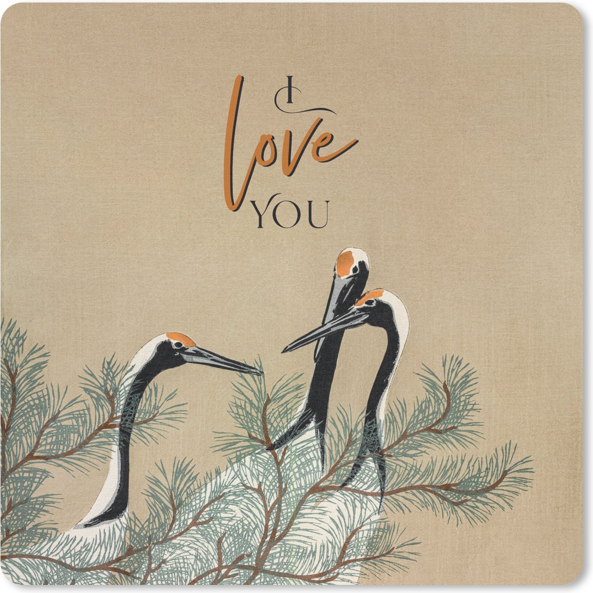 Muismat 30x30 cm - Mousepad I love you - Quotes - Spreuken - Liefde - Muismatten