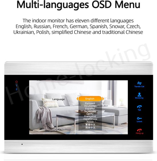 WIFI videofoon/intercom met bediening via APP en werkt met spraakgestuurde apps. T-2105 — afbeelding 3