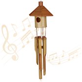 Relaxdays carillons éoliens bambou - orgue à vent - attrape-vent - carillon éolien - décoration de jardin suspendu
