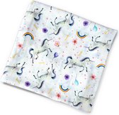 World of Mies hydrofiele doek XL bamboe - unicorn print - 120x120cm