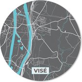 Muismat - Mousepad - Rond - Stadskaart – Grijs - Kaart – Visé – België – Plattegrond - 50x50 cm - Ronde muismat