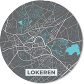 Muismat - Mousepad - Rond - Stadskaart – Grijs - Kaart – Lokeren – België – Plattegrond - 50x50 cm - Ronde muismat