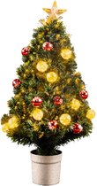 Fiber optic kerstboom/kunst kerstboom met warm witte verlichting 90 cm
