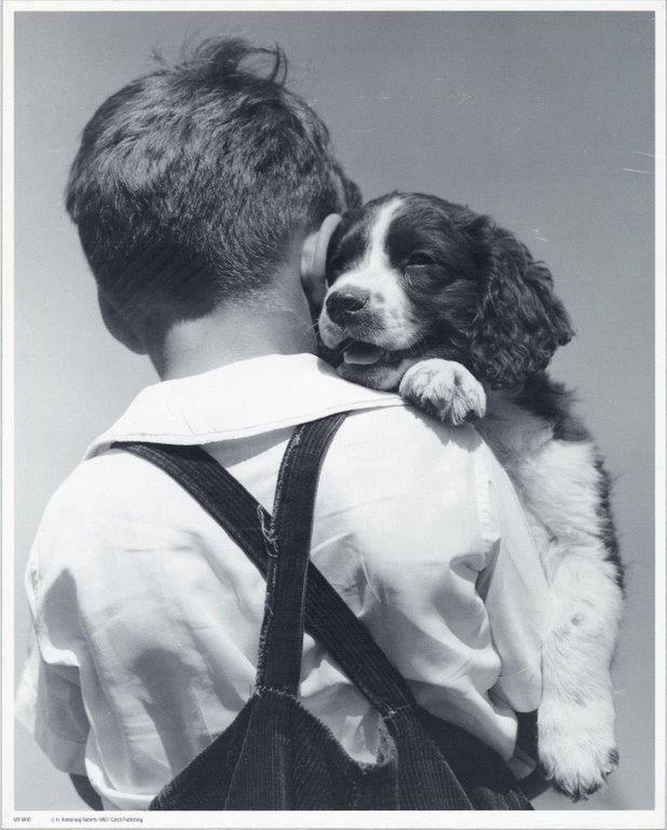 Catch Projecten Mini zwart-wit poster - Puppy Love - H. Armstrong Roberts - 24x30 cm