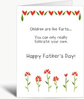 Children are like farts, you can really only tolerate your own - Vaderdag kaart - Wenskaart met envelop - Vaderdag - Father's Day - Dad - Papa - Grappig - Engels