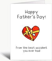 Happy fête des pères du meilleur accident que vous ayez jamais eu - Carte de Vaderdag - Carte de voeux avec enveloppe - Vaderdag des pères - Fête des pères - Papa - Papa - Drôle - Anglais