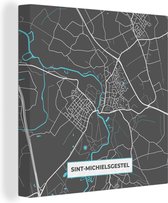 Peinture sur toile Sint-Michielsgestel - Plan de la ville - Carte - Plan d'étage - 90x90 cm - Décoration murale