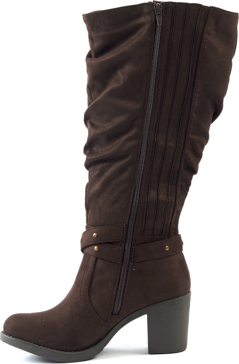 Bottes Talon 7cm GABYLOU Modèle Marta - Pour Mollets Larges 2XL - Semelle Amovible & Fermeture YKK - Style Automne/Hiver
