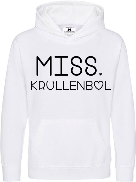 Hoodie wit meisjes-Miss krullenbol-Maat 98/104