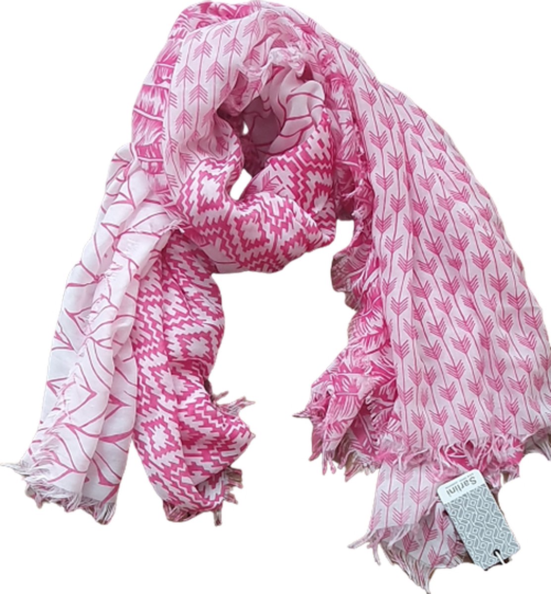 Sarlini roze vierkant - zomersjaal - fashion - sjaal
