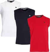 Donnay T-shirt zonder mouw - 3 Pack - Tanktop - Sportshirt - Heren - Maat XXL - Wit/Navy/Berry red (419)