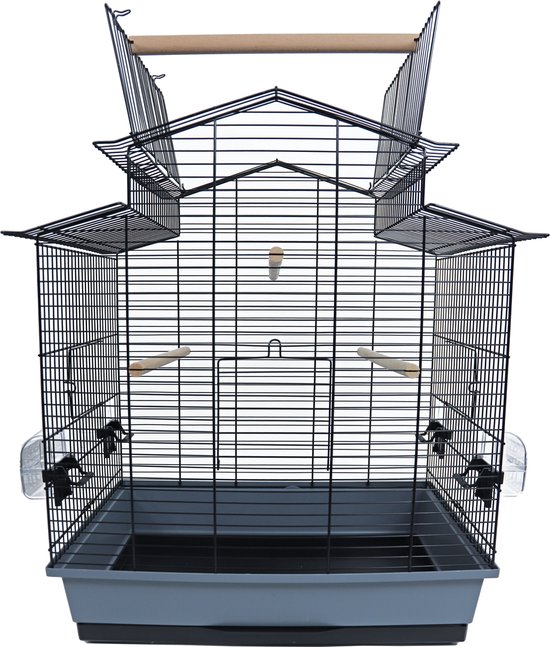 Interzoo vogelkooi Sonia 3 cabrio, zwart/grijs