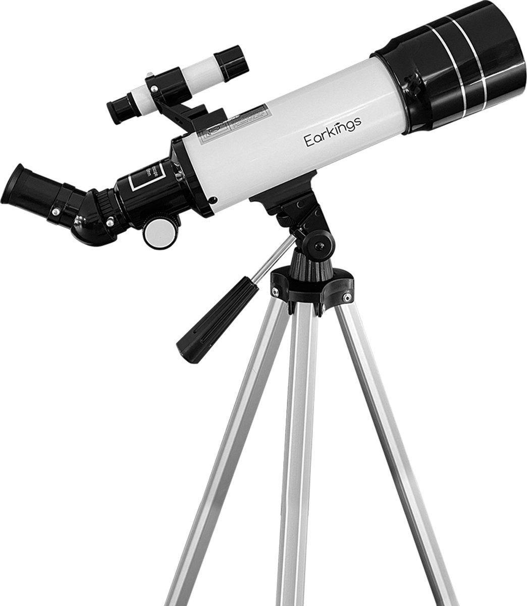 Earkings Telescoop Sterrenkijker 70/400 mm voor Kinderen, Beginners en Gevorderden - Inclusief Statief, Opbergtas, Twee Lenzen 25mm & 10mm en Barlow Lens, Telefoon Houder voor Foto’s - f/5.7 Magnificatie - EarKings