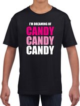 Dreaming of candy fun t-shirt - zwart - kinderen - Feest outfit / kleding / shirt 122/128