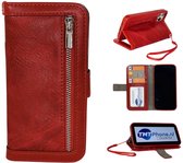 Hoesje geschikt voor Apple iPhone 11 Pro – Kunstleer Book Case met Rits en portemonnee wallet