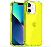 Smartphonica iPhone 12 Mini transparant siliconen hoesje - Neon Geel / Back Cover geschikt voor Apple iPhone 12 Mini