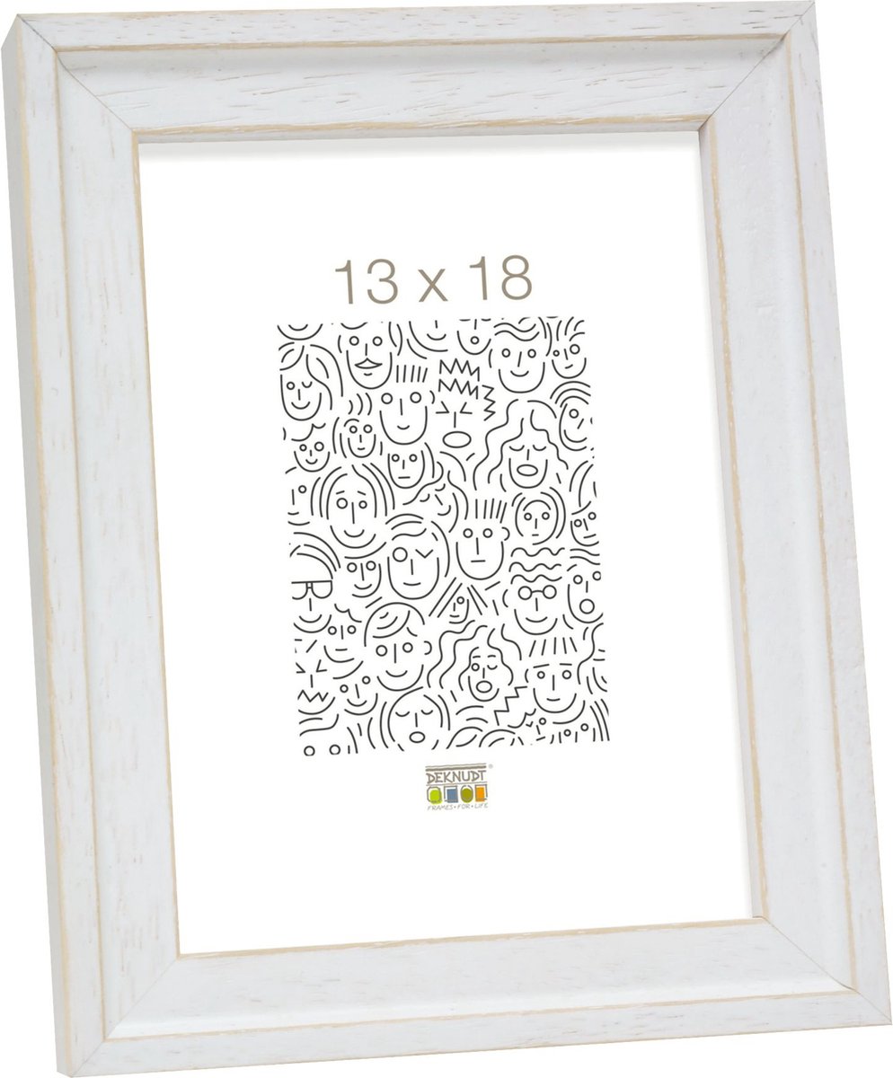 Deknudt Frames fotolijst S45ES1 - wit handgeschilderd - foto 13x18 cm