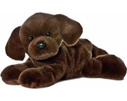 Aurora pluche knuffel - Labrador hond - knuffel huisdier - bruin - 20 cm - huisdieren thema