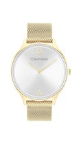 Calvin Klein CK25200003 Dames Horloge - Mineraalglas - Roestvrijstaal - Goudkleurig - 38 mm breed - Quartz - Druksluiting - 3 ATM (spatwater)