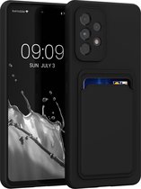 kwmobile telefoonhoesje geschikt voor Samsung Galaxy A53 5G - Hoesje met pasjeshouder - TPU case in zwart
