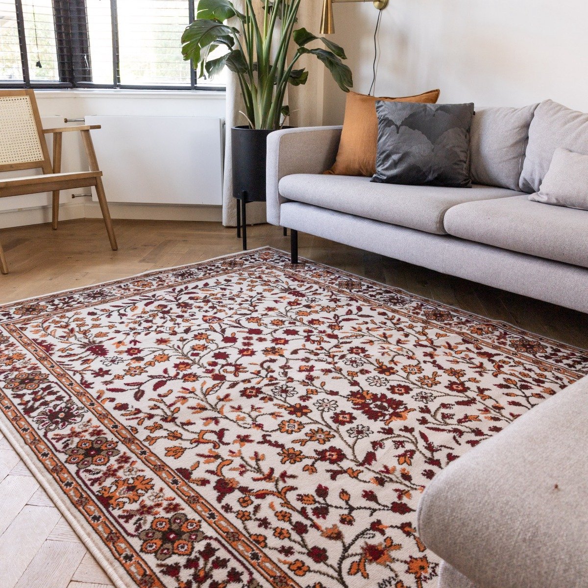 Vintage Vloerkleed Nazly Creme/Oranje - 160 x 230 cm - (M)