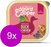 9x Edgard & Cooper Kuipje PUPPY Eend & kip - Hondenvoer - 300g